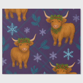 Papel De Regalo Colección Highland Holly SnowFall