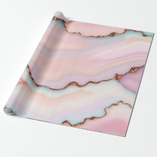 Papel De Regalo Colección moderna de ácaros de mármol rosa claro a