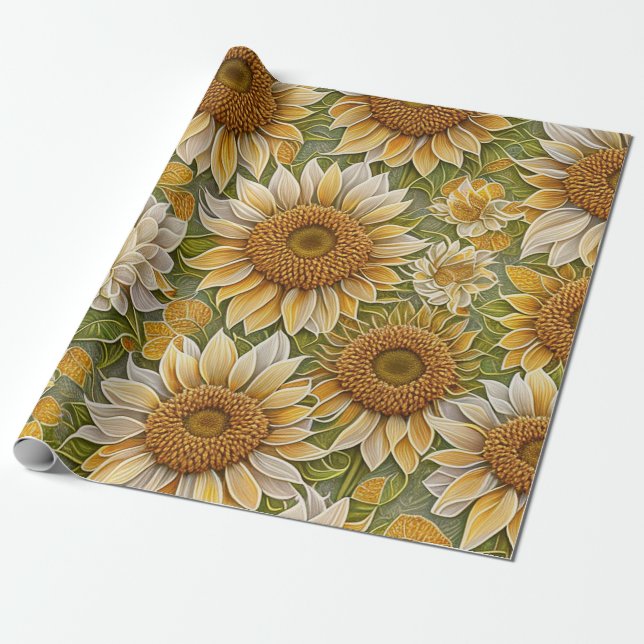 Papel De Regalo Colección moderna de girasoles (Desenrollado)