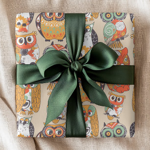 Papel De Regalo Colección Owl Be   Ilustraciones de lechuza modern