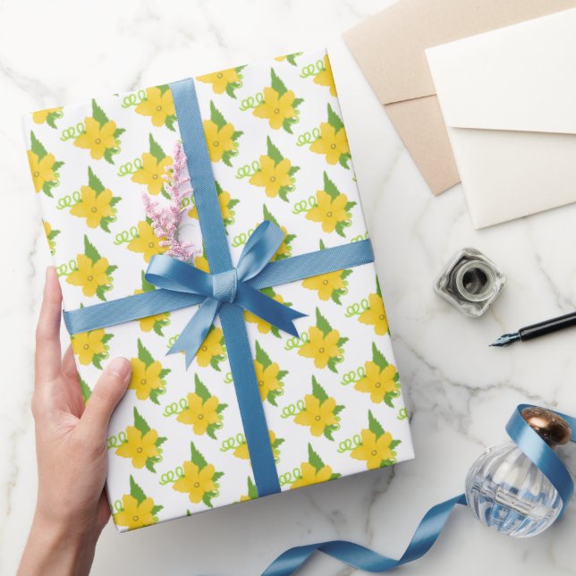 Papel De Regalo Colección Pepino y Fresco con flores estampadas (Regalar)