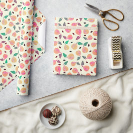 Papel De Regalo Colección Peras Doradas Rosa