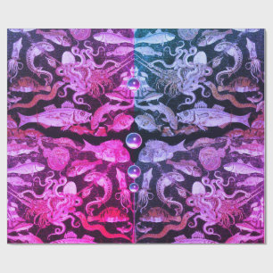 Papel De Regalo COLECCIÓN POMPEII/VIDA MARÍTIMA Náutica Azul rosad