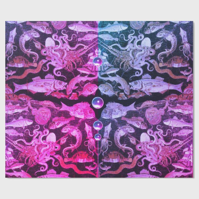 Papel De Regalo COLECCIÓN POMPEII/VIDA MARÍTIMA Náutica Azul rosad (Superficie plana)