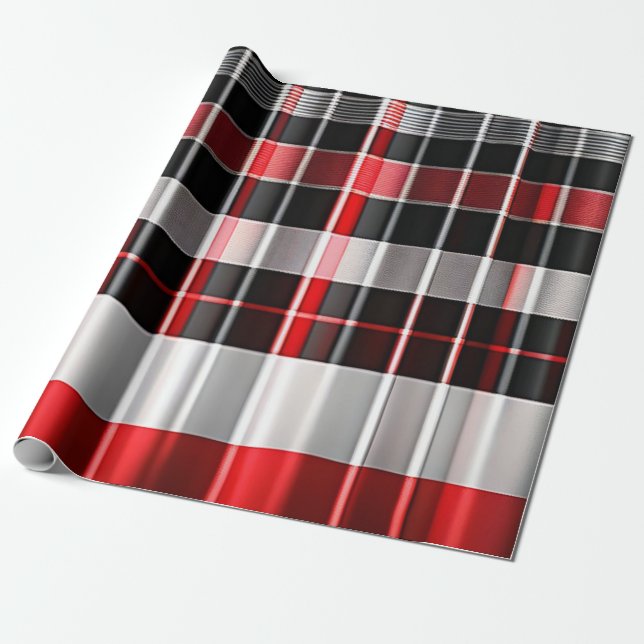 Papel De Regalo Colección popular de resumen negro rojo (Desenrollado)