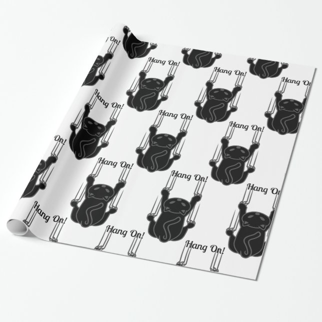 Papel De Regalo Colgar en gato negro Thunder_Cove (Desenrollado)