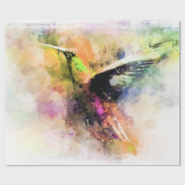 Papel De Regalo Colibrí acuática (Superficie plana)