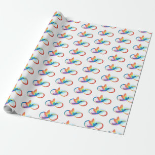 Papel De Regalo Colibrí arcoiris con símbolo Infinity
