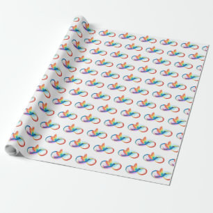 Papel De Regalo Colibrí arcoiris con símbolo Infinity