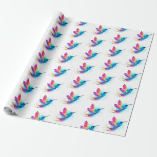 Papel De Regalo Colibrí arcoiris exótica