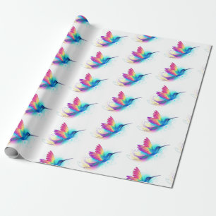 Papel De Regalo Colibrí arcoiris exótica