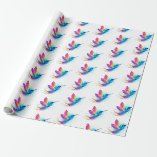 Papel De Regalo Colibrí arcoiris exótica