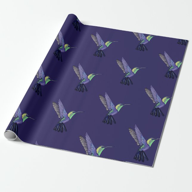 Papel De Regalo Colibrí púrpura (Desenrollado)