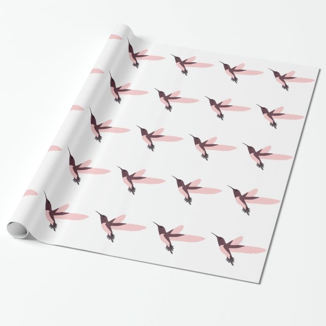 Papel De Regalo Colibrí rosa (Desenrollado)