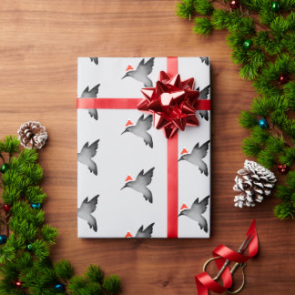Papel De Regalo Colibrí sombra negra santa Navidad vacaciones