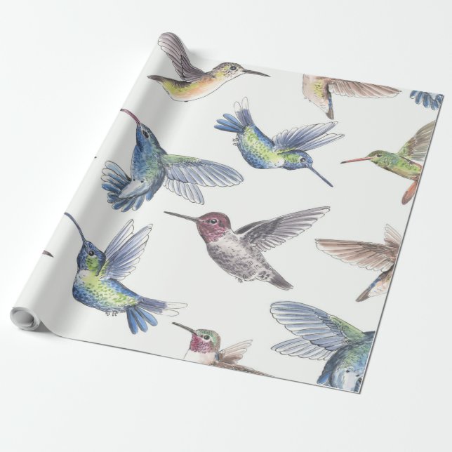 Papel De Regalo Colibríes (Desenrollado)