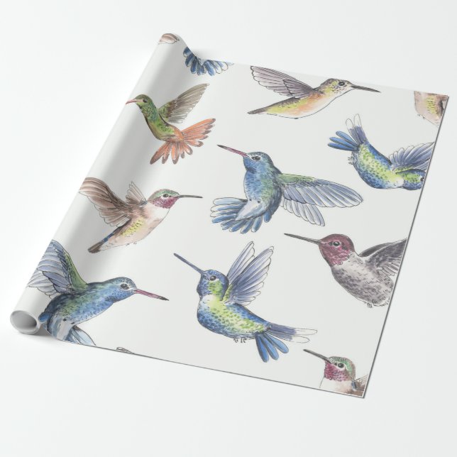 Papel De Regalo Colibríes (Desenrollado)