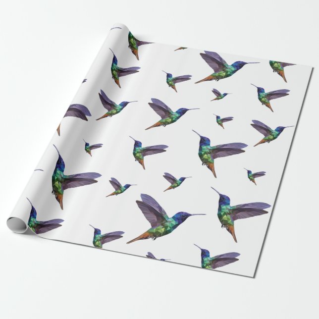 Papel De Regalo Colibríes con bajo contenido de color (Desenrollado)