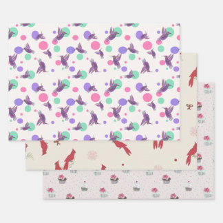 Papel de regalo - Colibríes, Cumpleaños, Cardenale
