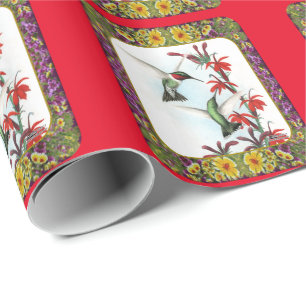 Papel De Regalo Colibríes y Flores #5