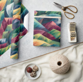 Papel De Regalo Colinas Cubistas Vibrantes | Arte de Cresta Crista