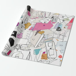 Papel De Regalo Collage de acuarela abstracta