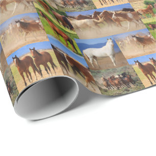 Papel De Regalo Collage de caballos occidentales