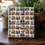Papel De Regalo Collage de fotos Black and White Merry Christmas 8<br><div class="desc">Utilice 8 imágenes cuadradas para hacer un recuerdo único y moderno de las vacaciones. Si necesita mover algo,  haga clic en el botón personalizar para realizar cambios.</div>