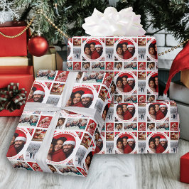 Papel De Regalo Collage de fotos Con Nombre Felices Fiestas