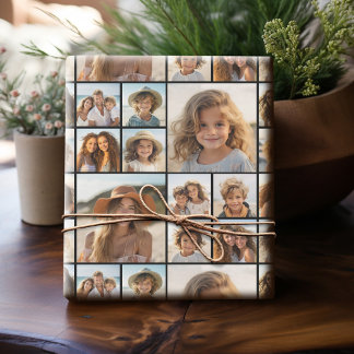 Papel De Regalo Collage de fotos de Instagram - 14 fotos - negro