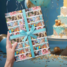 Collage de fotos de la franja de cumpleaños