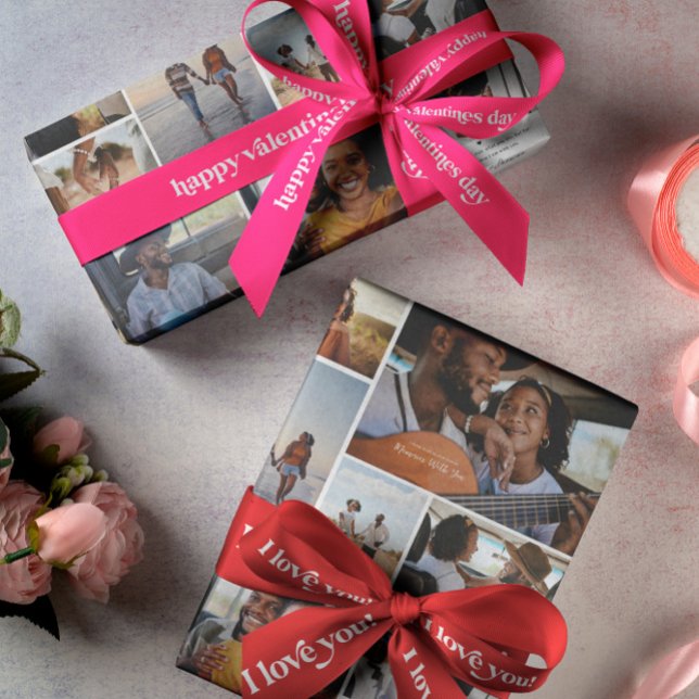 Papel De Regalo Collage de fotos de San Valentín | Foto personaliz (Subido por el creador)