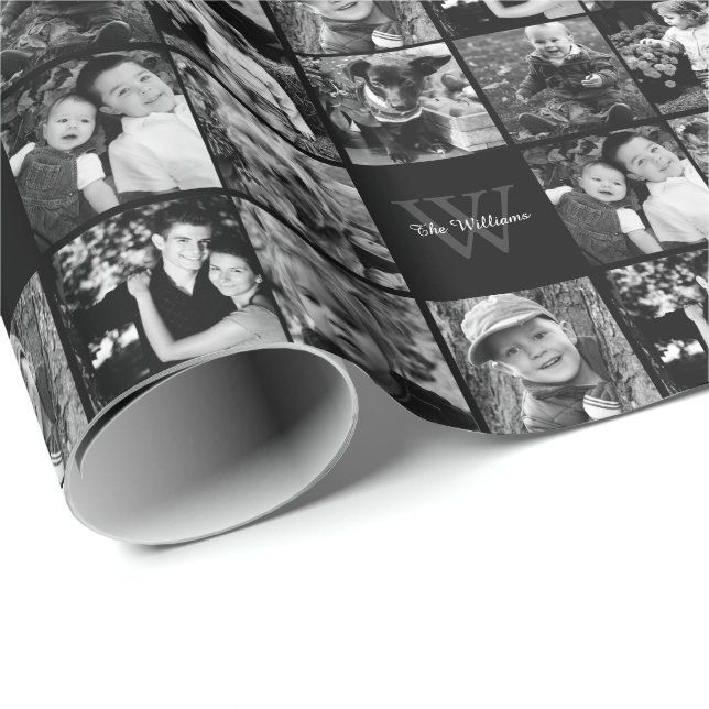 Papel De Regalo Collage de fotos familiar (Esquina del rollo)
