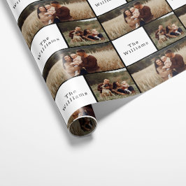 Papel De Regalo Collage de fotos familiar moderno de Navidades Boh