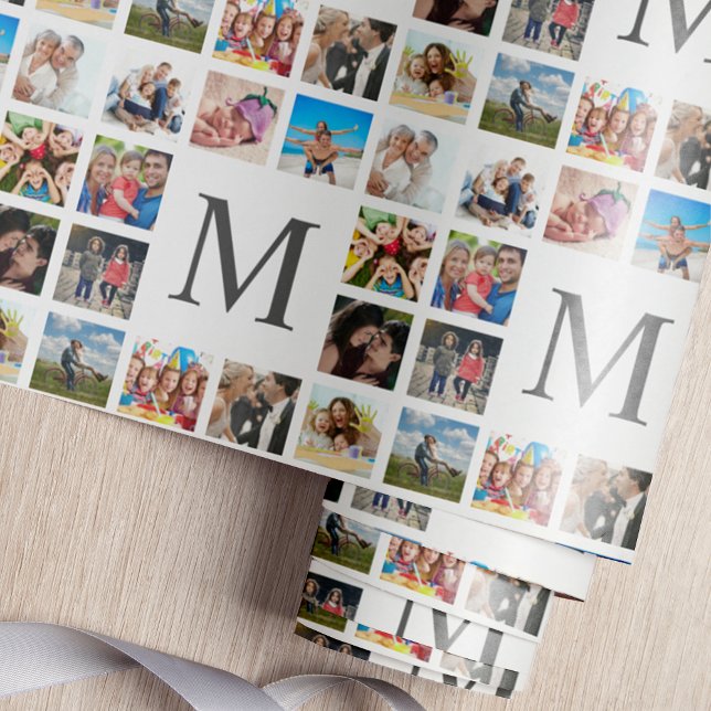 Papel De Regalo Collage de fotos familiar personalizado blanco per (Subido por el creador)