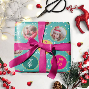 Papel De Regalo Collage de fotos familiares divertidas Navidad Men
