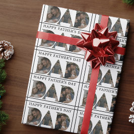 Papel De Regalo Collage de Fotos Personalizadas para Papá Feliz Dí