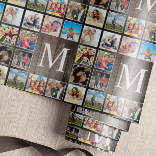 Papel De Regalo Collage de fotos personalizado Familia Rustic Farm