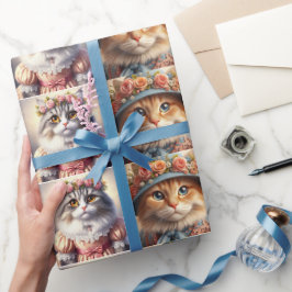 Papel De Regalo Collage de gatos bien vestidos