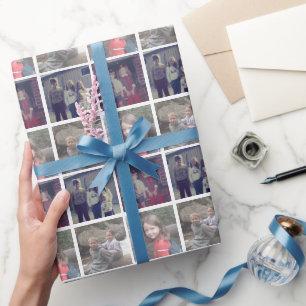 Papel De Regalo Collage de Instagram de 4 fotos con borde blanco