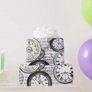 Papel De Regalo Collage de reloj de bolsillo victoriano Alicia en 