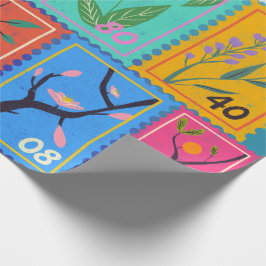 Papel De Regalo Collage de sellos al azar de la obra maestra falsa