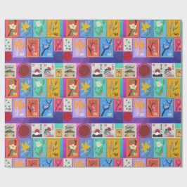 Papel De Regalo Collage de sellos al azar de la obra maestra falsa