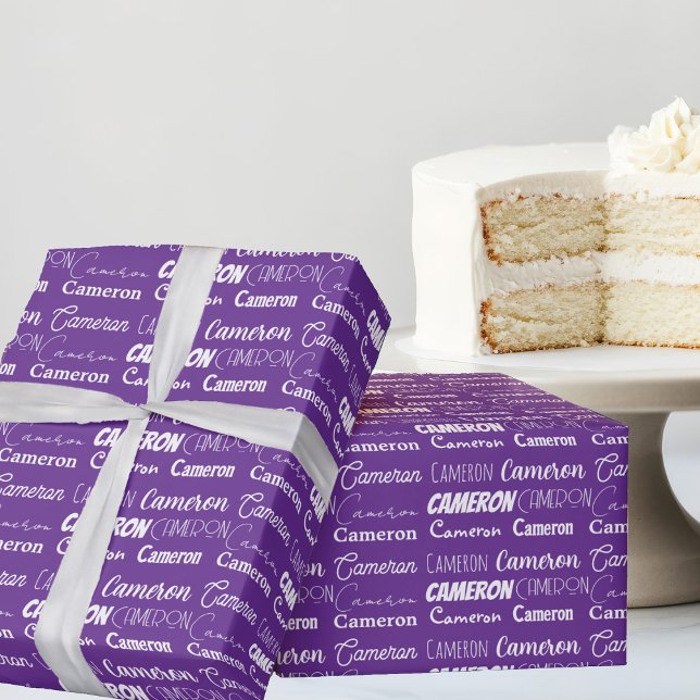 Papel De Regalo Collage de tipografía de Personalizado púrpura bon (Subido por el creador)