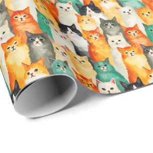 Papel De Regalo Collage del patrón de catas acuarelas