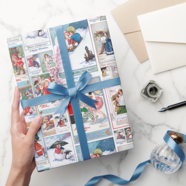 Papel De Regalo Collage festivo de Navidades de Invierno (Regalar)