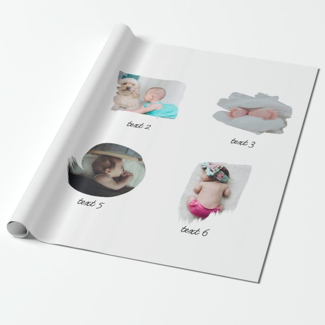 Papel De Regalo Collage moderno de fotos de bebés (Desenrollado)