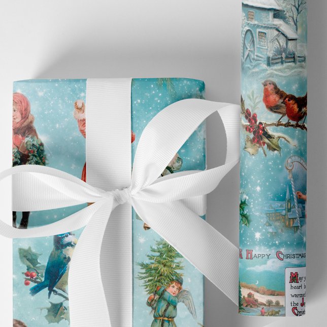 Papel De Regalo Collage navideño de invierno espumoso mágico (Subido por el creador)