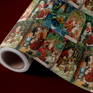 Papel De Regalo Collage navideño del padre de la cosecha
