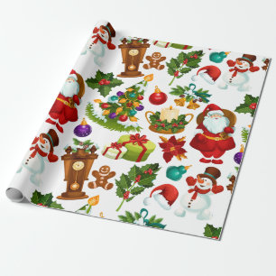 Papel De Regalo Collage navideño festivo y colorido
